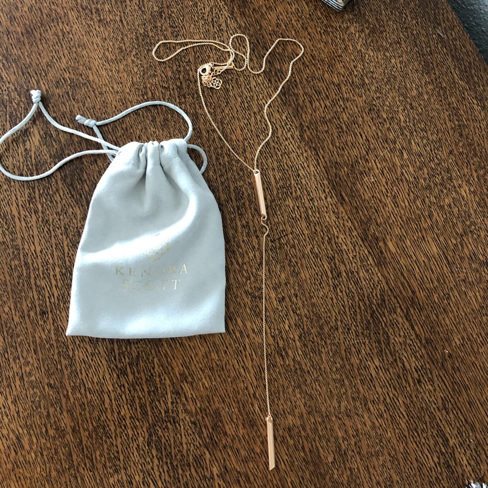 Kendra Scott Lilly Y Solid Rose Gold Necklace